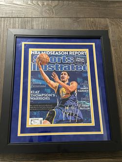 Klay Thompson Golden State Warriors Framed Signed Sports Illustrated Magazine
