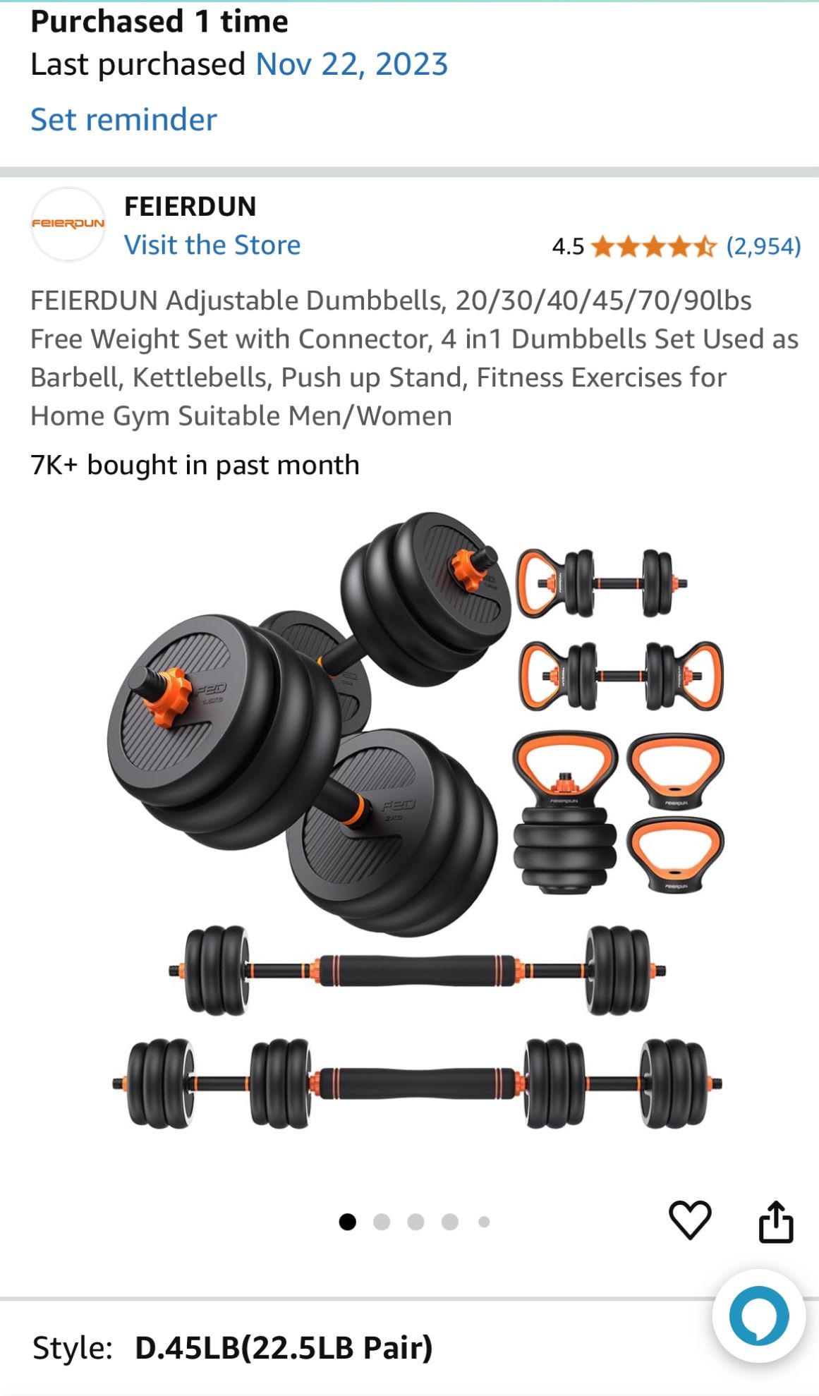 Adjustable 4 In 1 Dumbbell Set