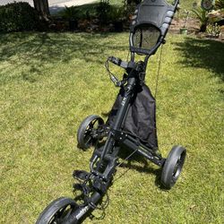 3 Wheel CaddyLite EZ Fold Version 8 Golf Push Cart With Foot Brake, Cooler, Mesh Net