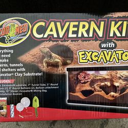 Zoo Med Cavern Kit With Excavator Burrowing Substrate