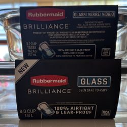 (2) NEW RUBBERMAID BRILLIANCE GLASS CONTAINERS