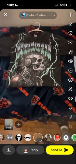 Black Skull Graphic Band Tee