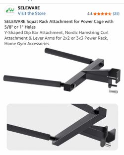 Seleware Y-Shaped Dip Bar Power Rack Attachment