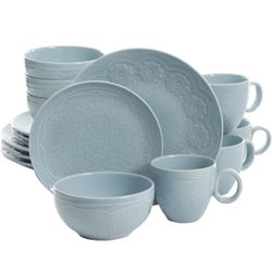 Gibson Elite Alemany 16 Piece Dinnerware Set, Aqua