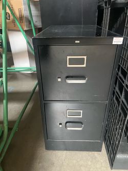 2 drawer black filing cabinet