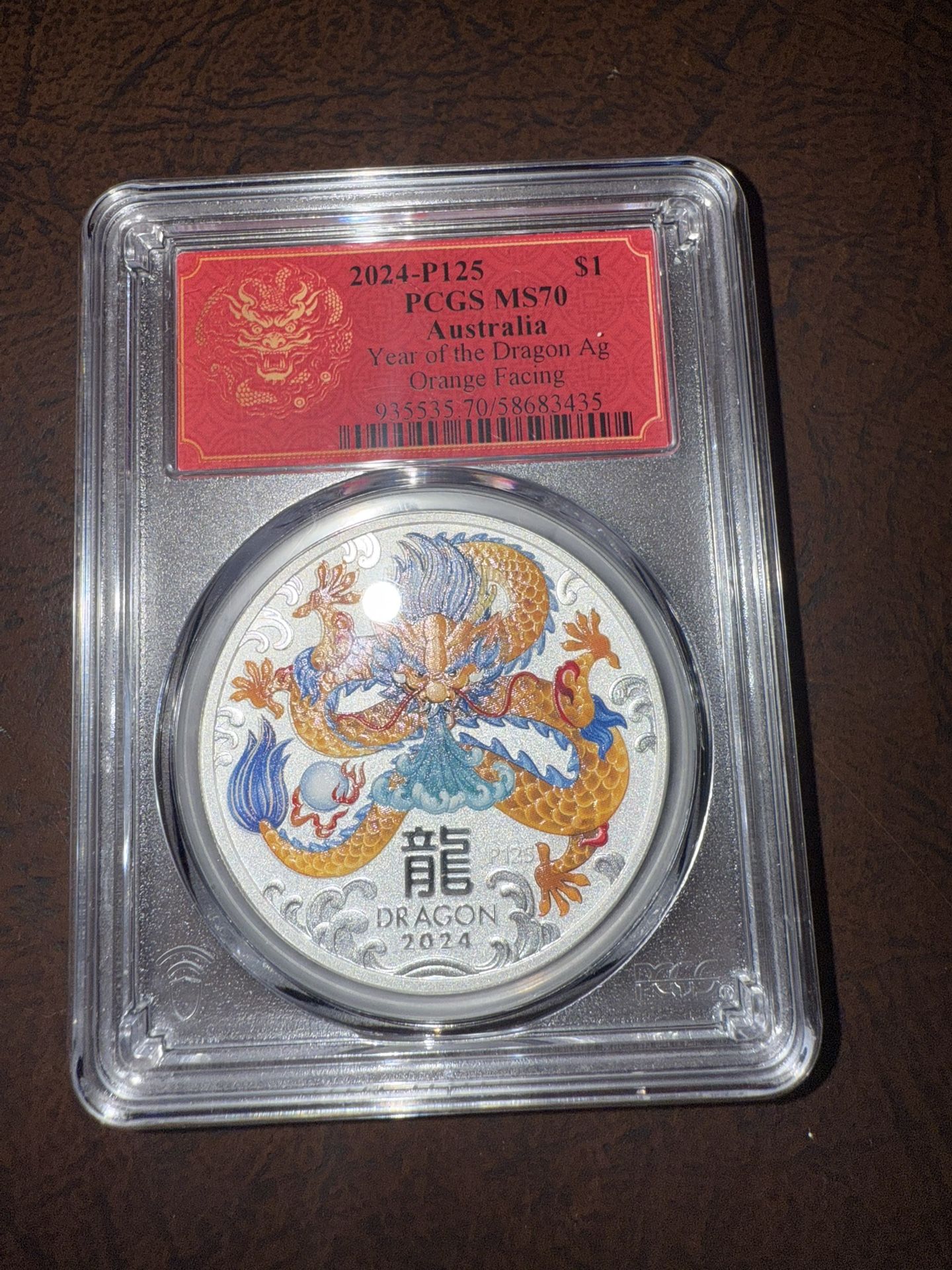 2024-P125 $1 P.CGS MS70 Australia Year of the Dragon Ag