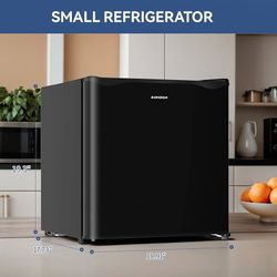 BANGSON Small Refrigerator, 1.6 Cu.Ft Mini Fridge With Freezer, Mini Fridge With Office, Energy Saving, Low Noise, Refrigerator For Office, Apartment,