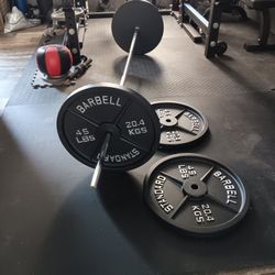 Brand New 45lb×4 Iron Weights With 7' Barbell 