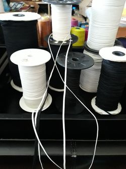 1/8"-1/4"-BLACK & WHITE ELASTICS, AVAILABLE FOR ALL YOUR SEWING NEEDS. 15-YARDS FOR $5, MESSAGE FOR APPOINTMENT PICKUP. $10 MINIMUM...