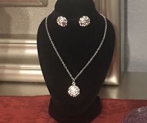 Full set 925 sterling silver necklace,earning