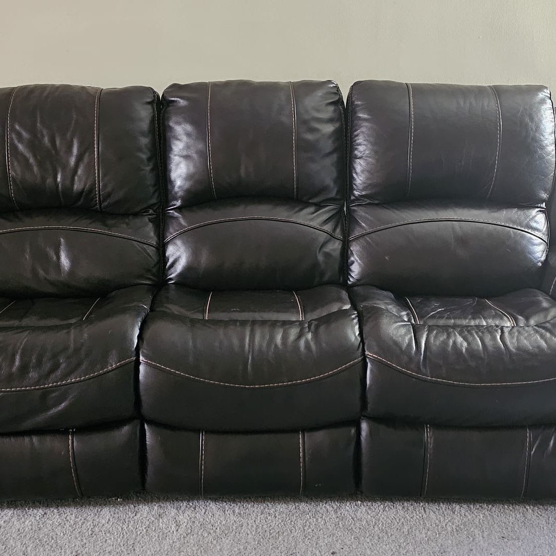 Leather Power Reclining Sofa - Move Out Sale