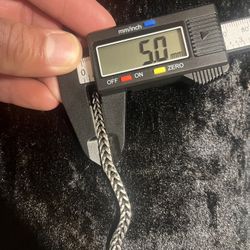 19.26 Grams of Solid Sterling Silver 925 5 MM 8” Foxtail Link Bracelet with locking Hinged Box Clasp