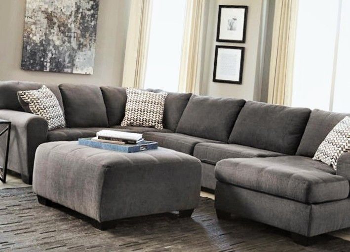 Sectional Sofa with Plush Fabric