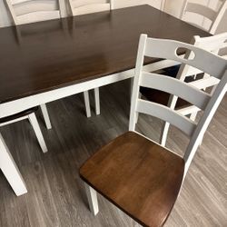 Dining table with six chairs