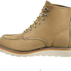 NEW Size 9.5 Wide Men Work Boots Construction Carhartt 6" Moc Wedge Soft Toe Fw6076 Ankle Boot