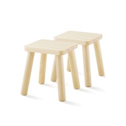 Beright 2 New Wooden Stools 