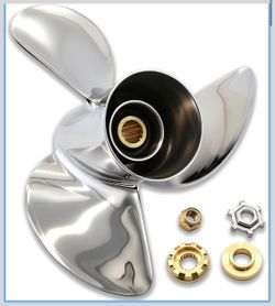 Mercury Outboard Engines Motor Prop, 3 Blades Stainless Steel Boat Propeller, 13x19, 15 Spline, #39
