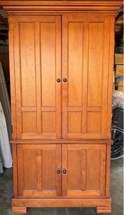 Solid Wood Armoire Cabinet with Double Doors