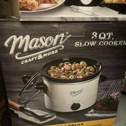 Brand New Mason 3QT Slow Cooker Prep & Relax Kitchen Crockpot