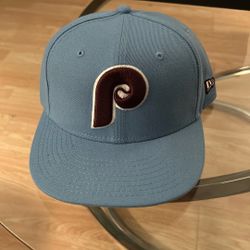 New Era Fitted Size 7  Retro Phillies Babyblue