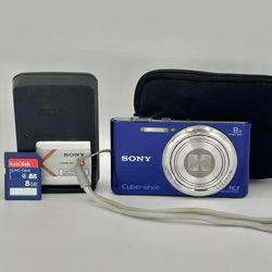 Sony Cyber-Shot DSC-W730 16.1 MP Digital Camera Carl Zeiss Blue w/ Battery & SD
