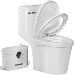 New And Well Packaged 600W Macerating Toilet for Basement – Upflush Toilet System with Dual Flush Rear Outlet, Connects Sink & Tub, Includes Toilet Bo