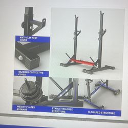 Holleyweb Squat Rack Stand Bench Press Rack,Adjustable Barbell Stand Rack