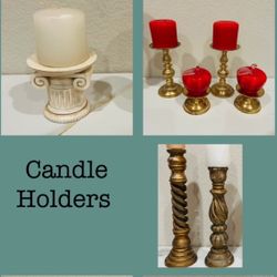 Candle Holders (Glass, Silver, Brass)