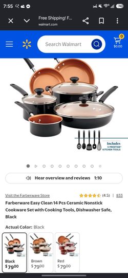 Farberware healthy cooking ceramic nonstick 14 piece set