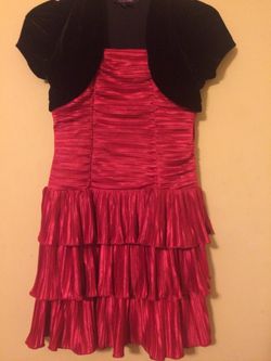 My Michelle holiday black velvet and red dress