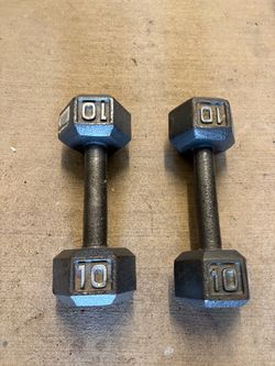 10 lbs pair of HEX cast iron bumbells