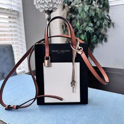 Marc Jacobs Mini Grind Colorblock Leather Tote Crossbody Bag.
