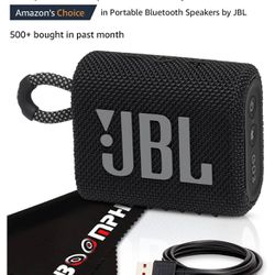 JBL Go 3 Portable Bluetooth Wireless Speaker, IP67 Waterproof and Dustproof Built-in Battery - Black