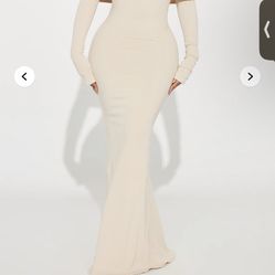 Nayeli Snatched Maxi Dress - Cream