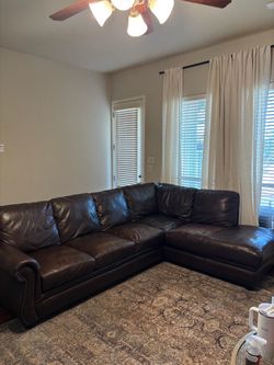 Brown Leather Sectional