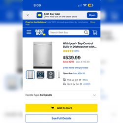 Whirlpool Gold series open box dishwasher stainless steel can deliver Retail price $539 Never been used only one time too test it has everything Inclu