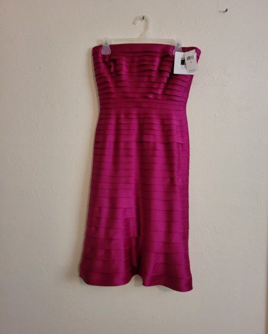 Tadashi Magenta Pink Layers Mermaid Dress