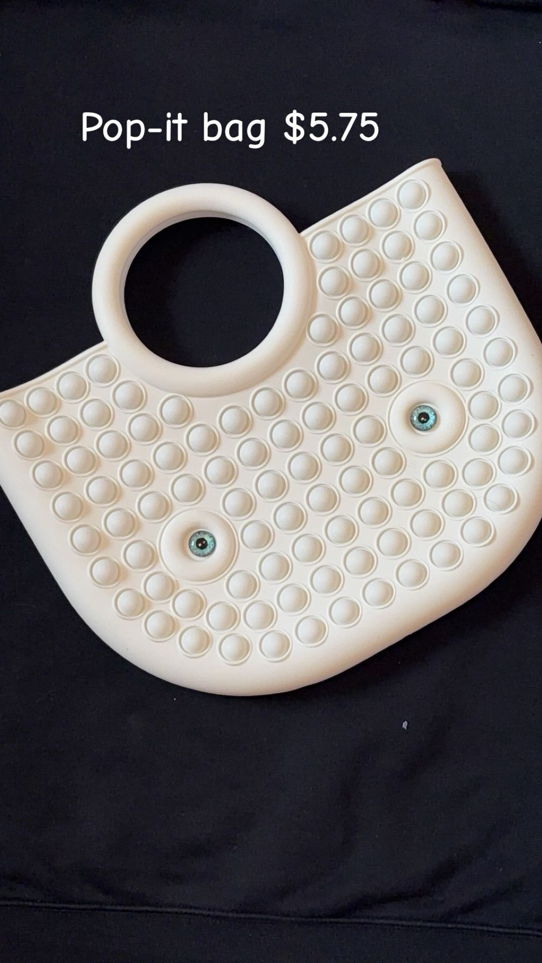 White Pop-it bag with Blue Eyes On Both Sides 