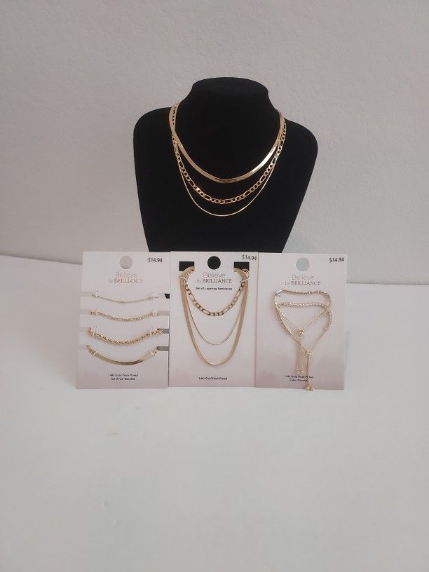 14K Gold Plated Necklaces and Bracelets Brand new