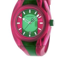 Gucci Swiss sync pink and green rubber watch