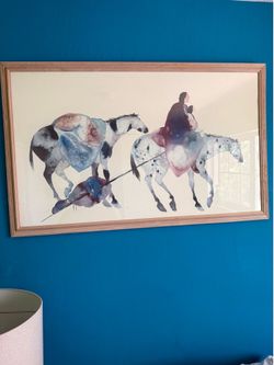 Framed water color horse painting