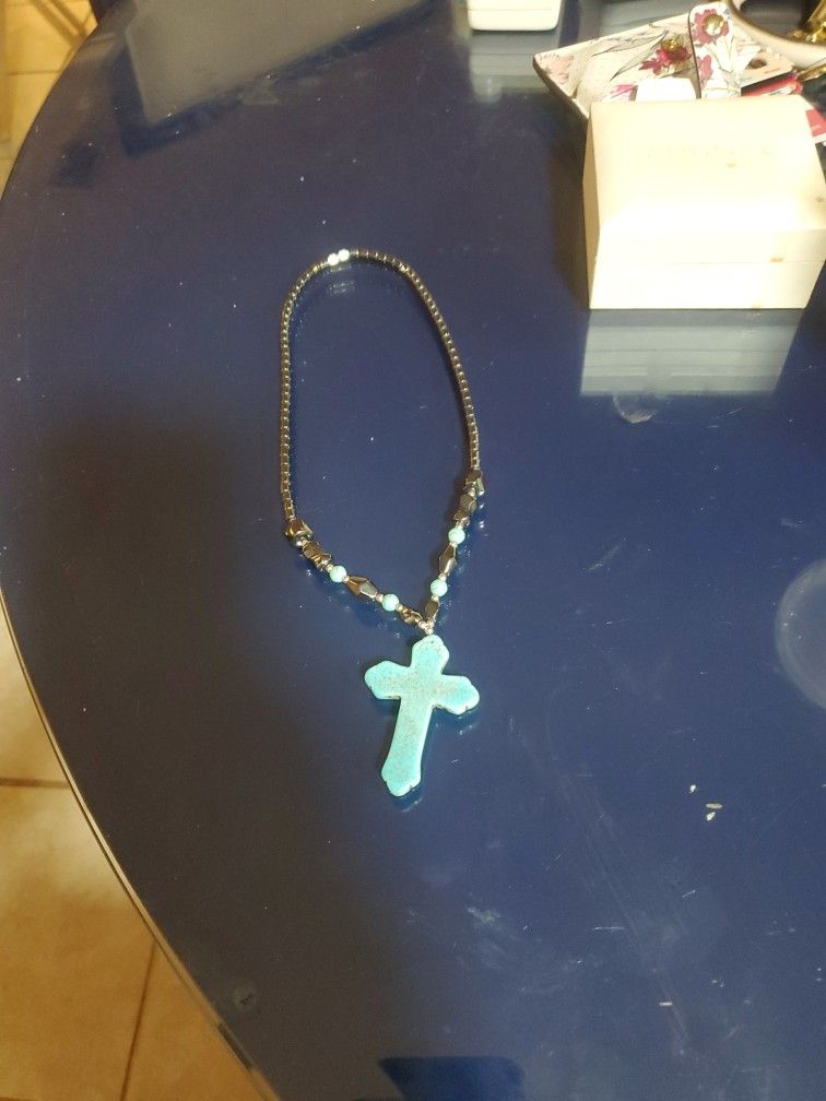 Turquoise Cross Necklace