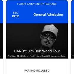 2 Tickets – HARDY  (PIT2 + Early Entry + Parking)