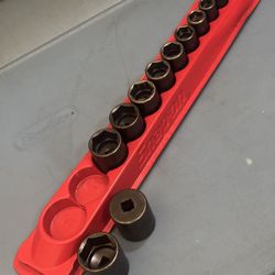 Snap-on Tools 12 pc 3/8" Drive 6-Point SAE Flank Drive® Shallow Impact Socket Set (5/16-1")
