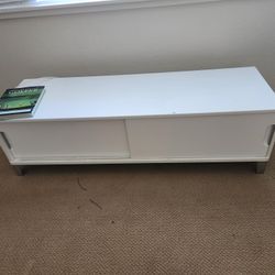 TV Console Glossy White  - Living Spaces