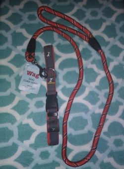 Dog cord leash with collar