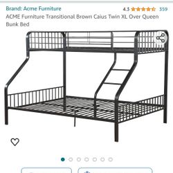 $350 OBO Bunk Bed Frame and Queen Matress - Twin XL over Queen