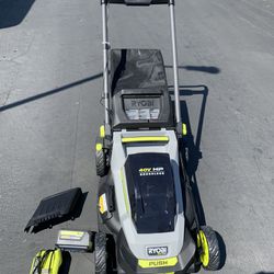 RYOBI LAWN MOWER 20” PUSH MOWER 40V 6Ah BATTERY INCLUDED 1 BATTERY AND 1 CHARGER, READY TO USE 