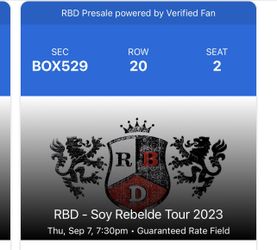 Rebelde tickets Chicago Thursday Sept 7th