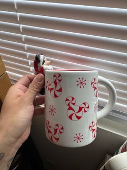 Disney Mickey Peppermint Holiday Mug with Character Handle